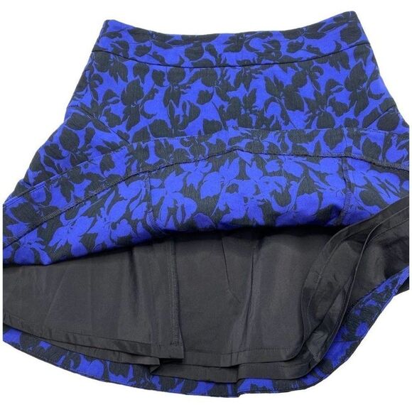 Express‎ Blue Black A Line Mini Skirt Sz 4 - Picture 7 of 9